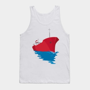 Container Ship Cargo Boat Retro Tank Top